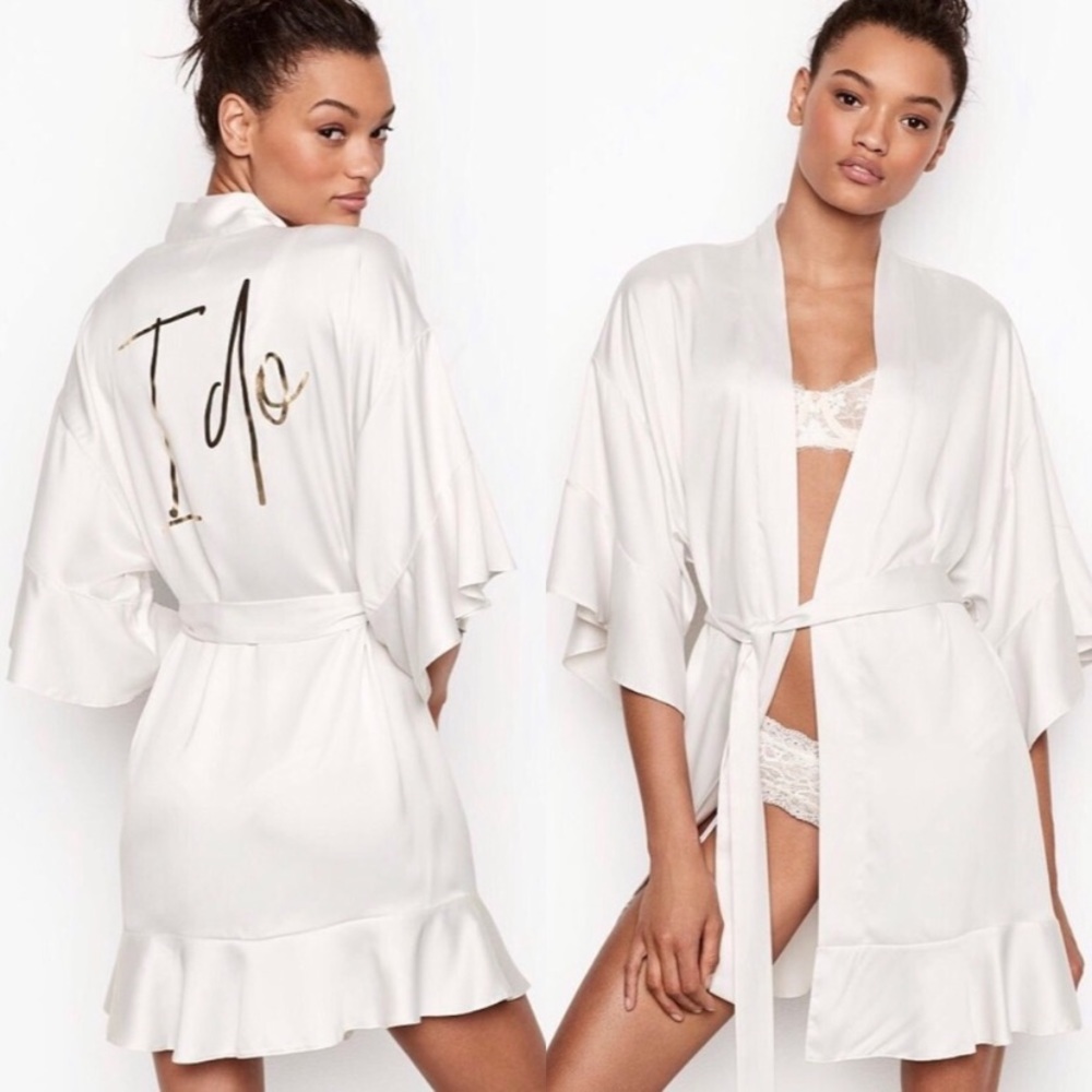 Victoria’s Secret Satin “I do” Bridal Robe XS